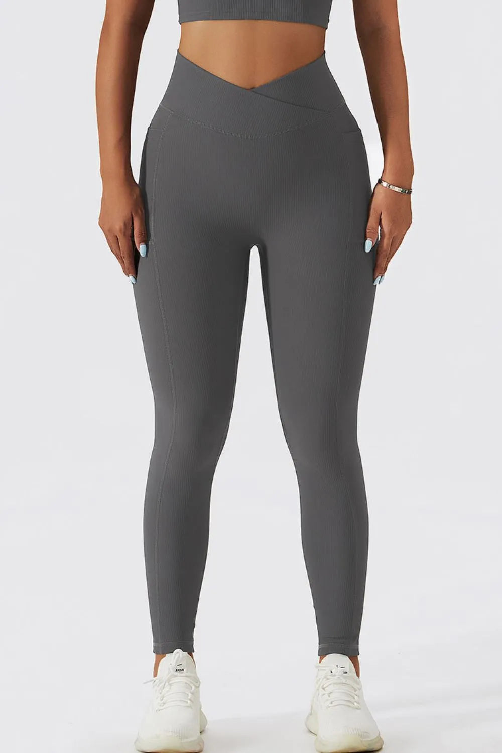Basic Crossover Waist Active Leggings