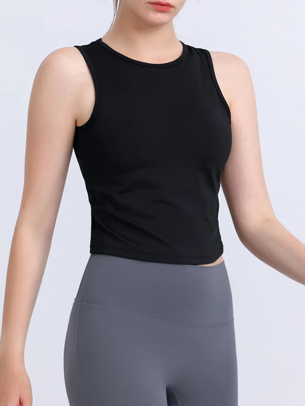 Round Neck Sleeveless Sports Tank Top