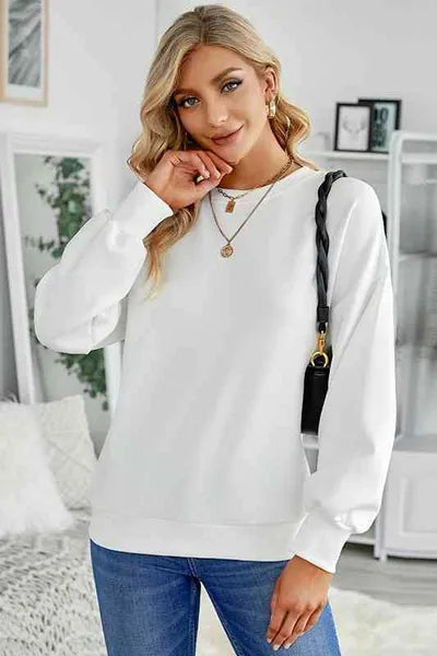 Balloon Sleeve Drop Shoulder Tops