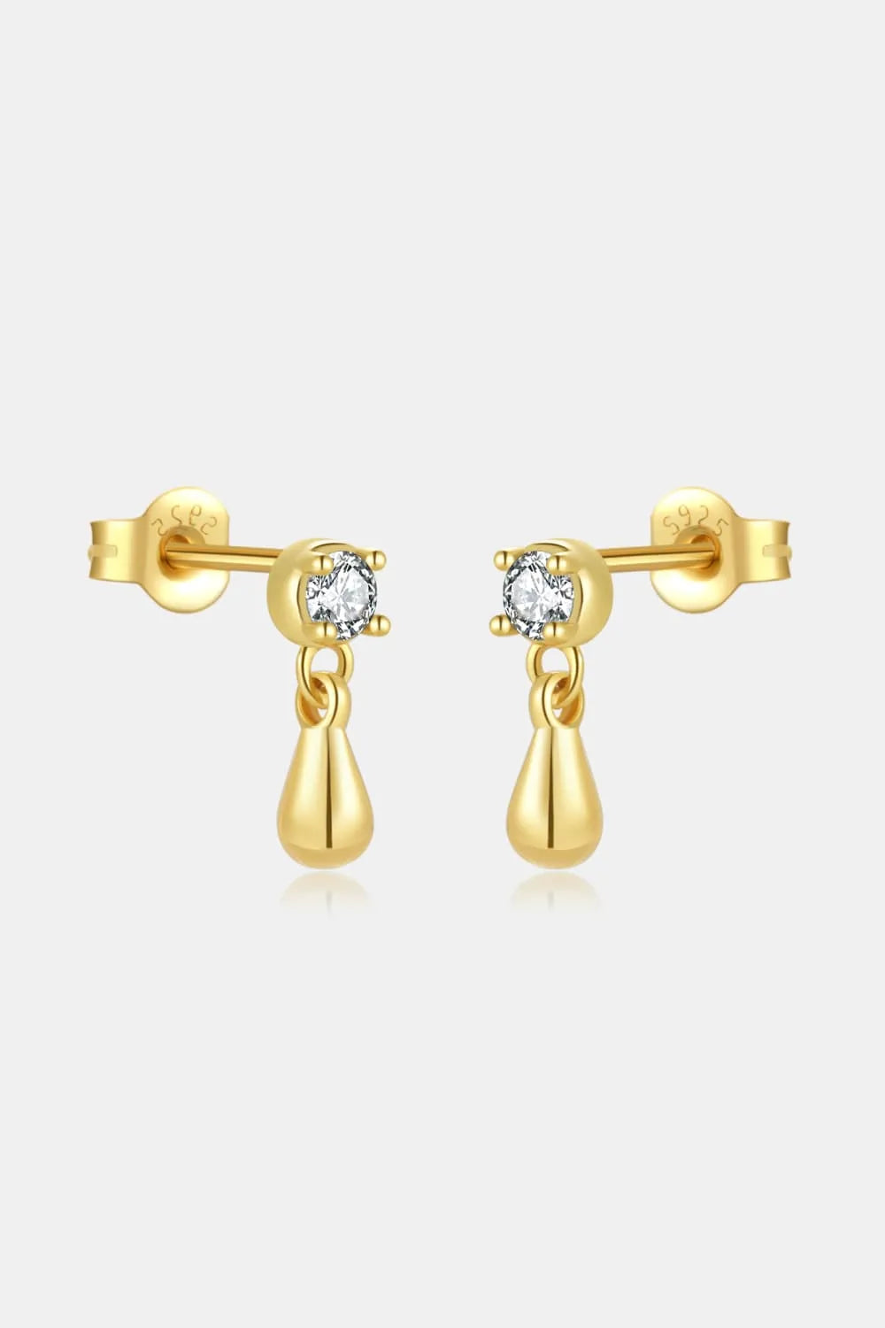Inlaid Zircon 925 Sterling Silver Drop Earrings