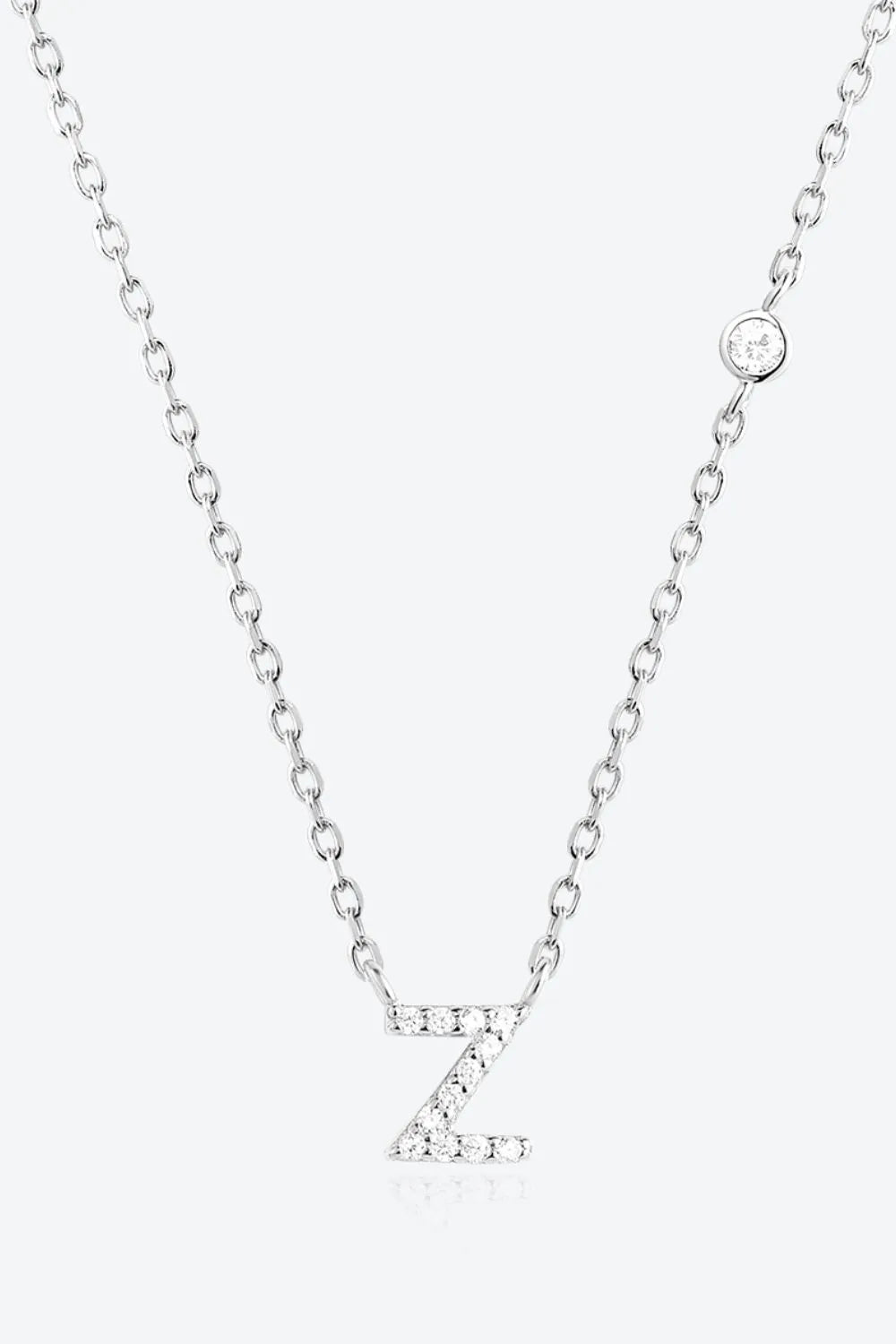 V To Z Zircon 925 Sterling Silver Necklace