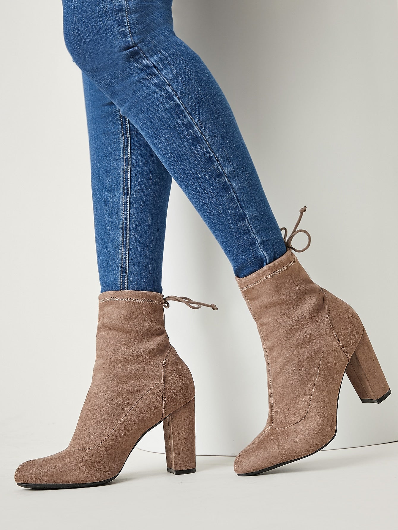 Point Toe Block Heel Ankle Boots