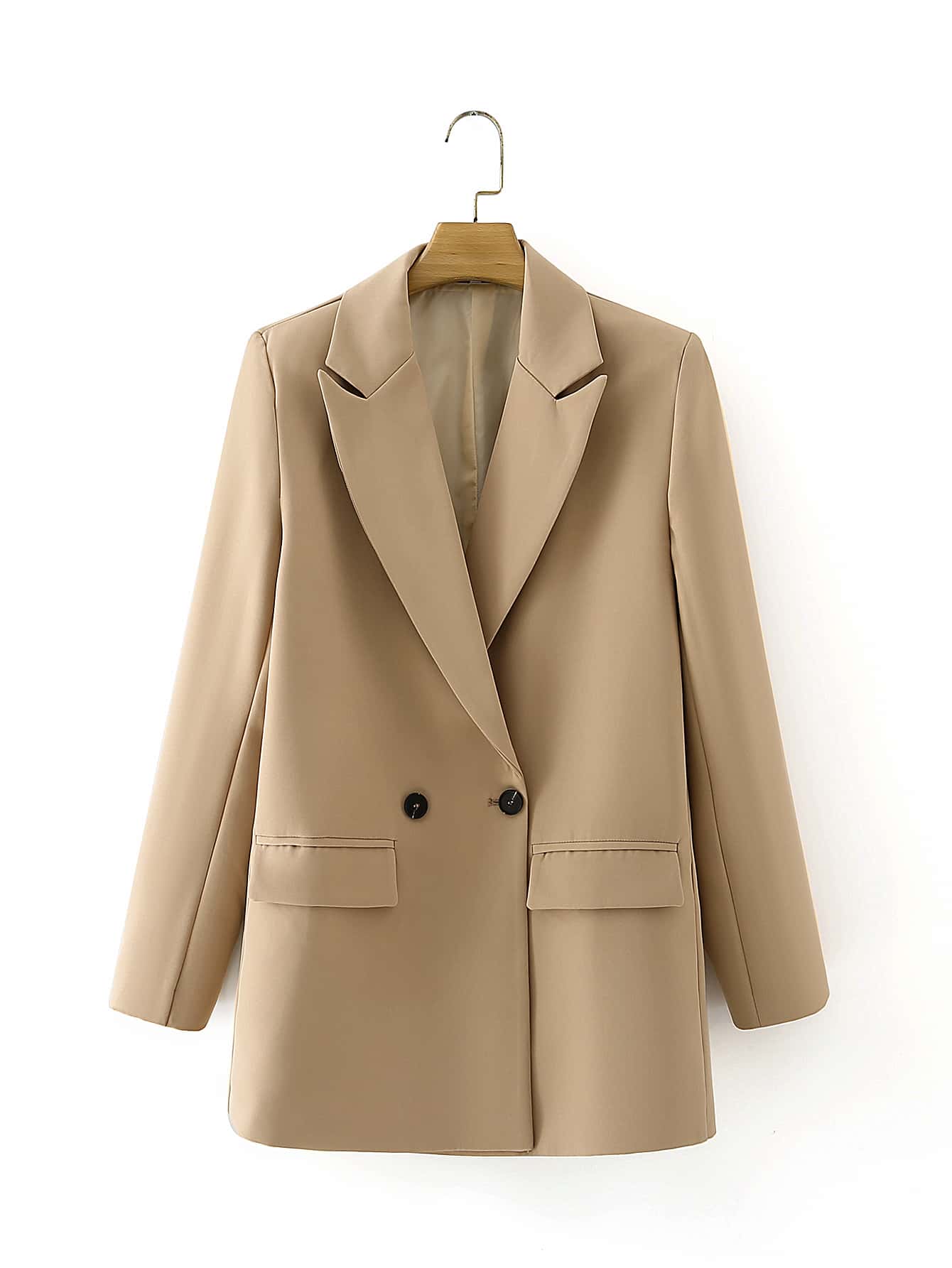 Double Breasted Lapel Neck Blazer