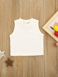 Young Girl Solid Round Neck Tank Top