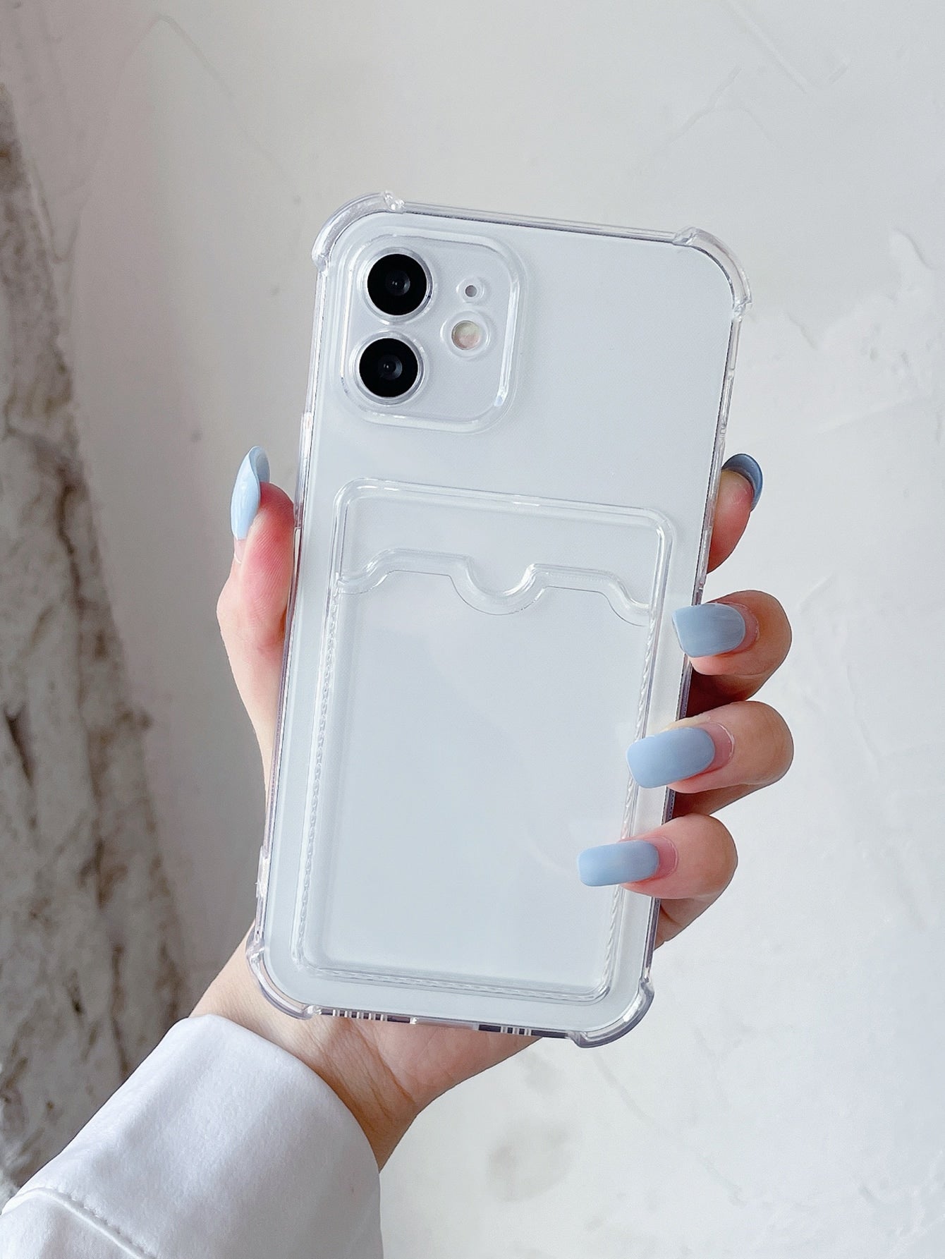 Pink Clear Card Slot Phone Case