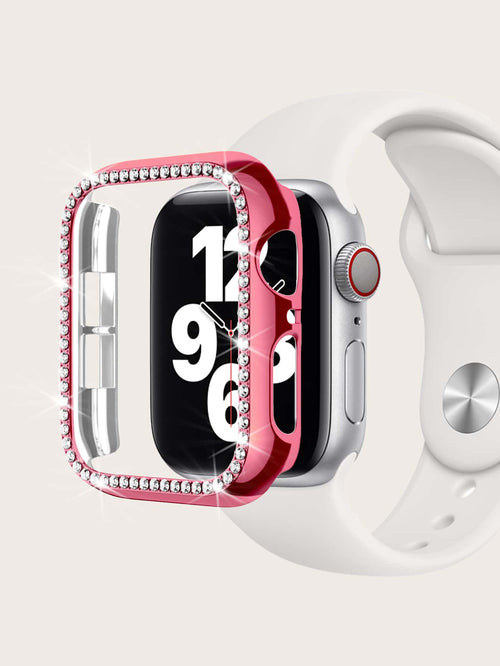 1pc Men's & Women's Pc Diamond-Embedded Blingbling Protective Case Compatible With Apple Watch Se/9/8/7/6/5/4/3/2/1, Available For 38mm, 40mm, 41mm, 42mm, 44mm And 45mm, Hard Plastic Shockproof Scratch Resistant Glamorous Shiny Electroplated Metal Cases