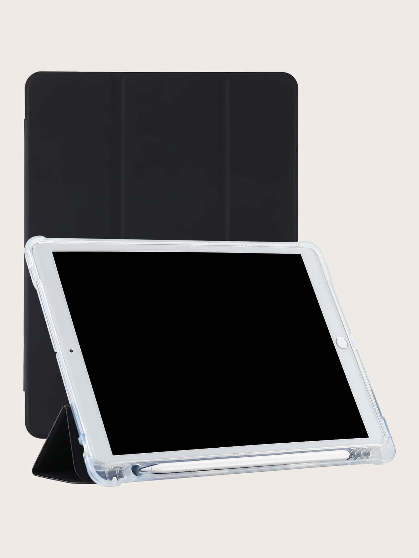 IPad Pencil Slot Anti-Fall Protective Case With Built-In Pencil Slot, TPU Soft Shell, Simplified/Casual/Hot Sale IPad Folding Tablet Case, Fit For IPad Mini4/5/Mini6/9.7/10.2/10.5/10.9/10th/11-In.(M2)-2024/Air 11-In.(M2)-2024/Air 13-In.(M2)-2024/Pro13-In.