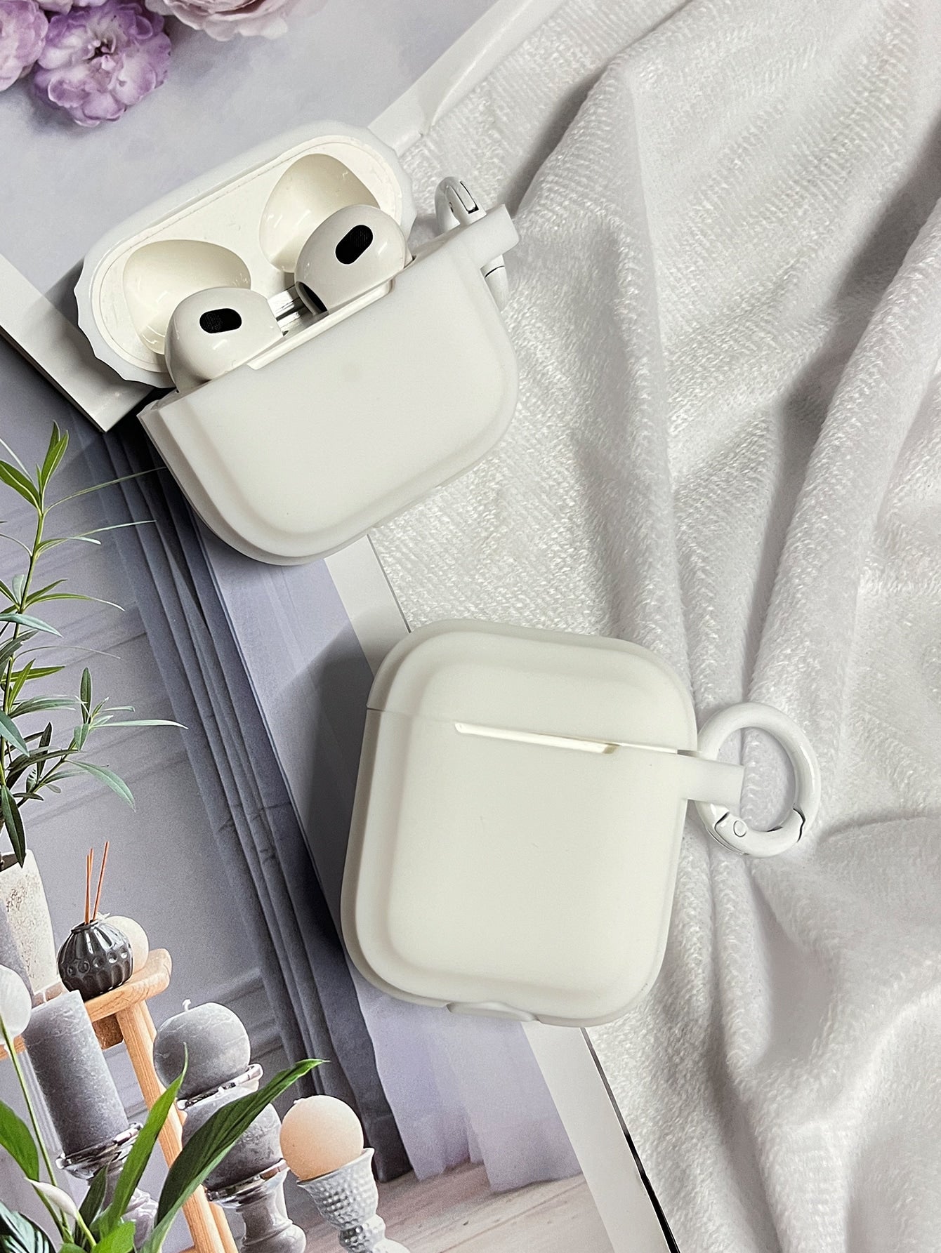 Pink Neon Anti-Fall Solid Color Case Compatible With AirPods