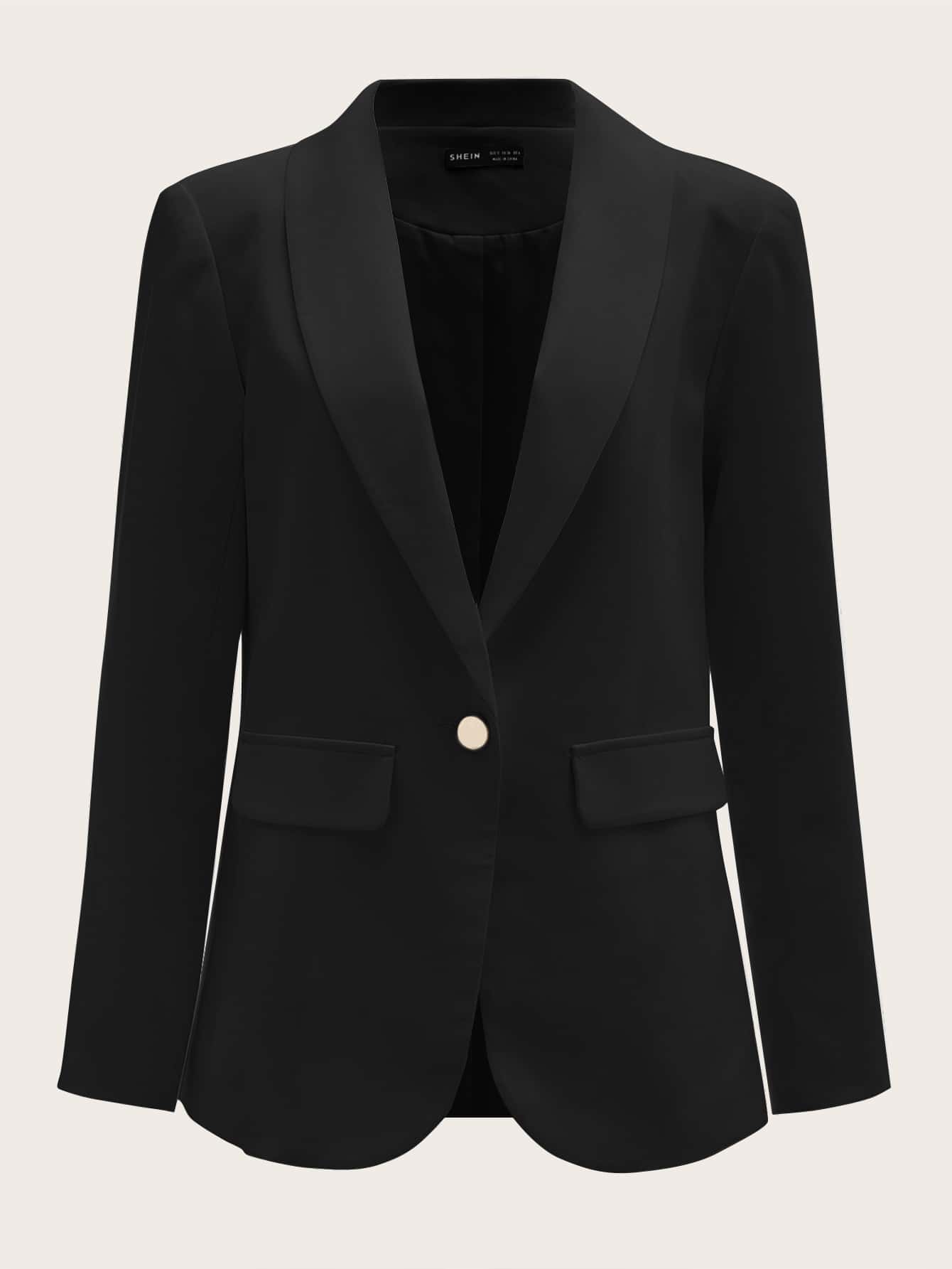 BIZwear Shawl Collar Single Button Blazer Workwear