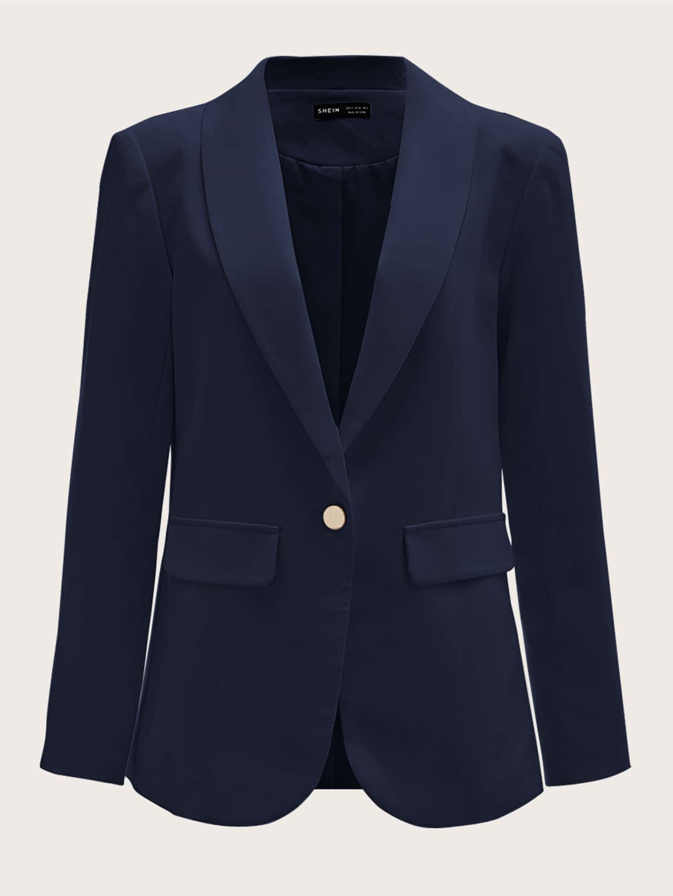 BIZwear Shawl Collar Single Button Blazer Workwear