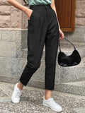 High Waist Plicated Detail Tailored Pants