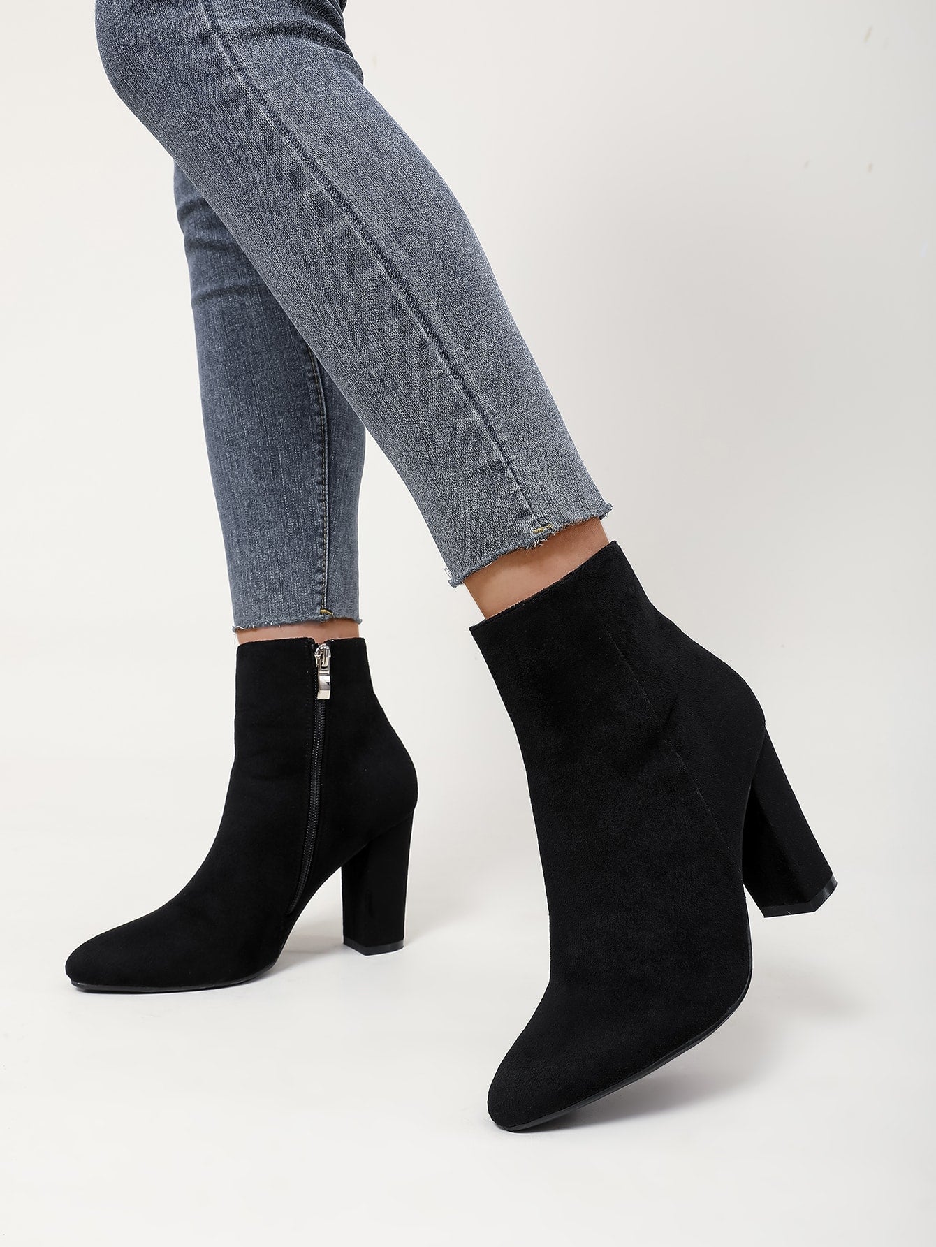 Beige Ankle Boots For Women, Fashion Short Boots, Block Heels Winter Boots, Extreme High Heeled Boots