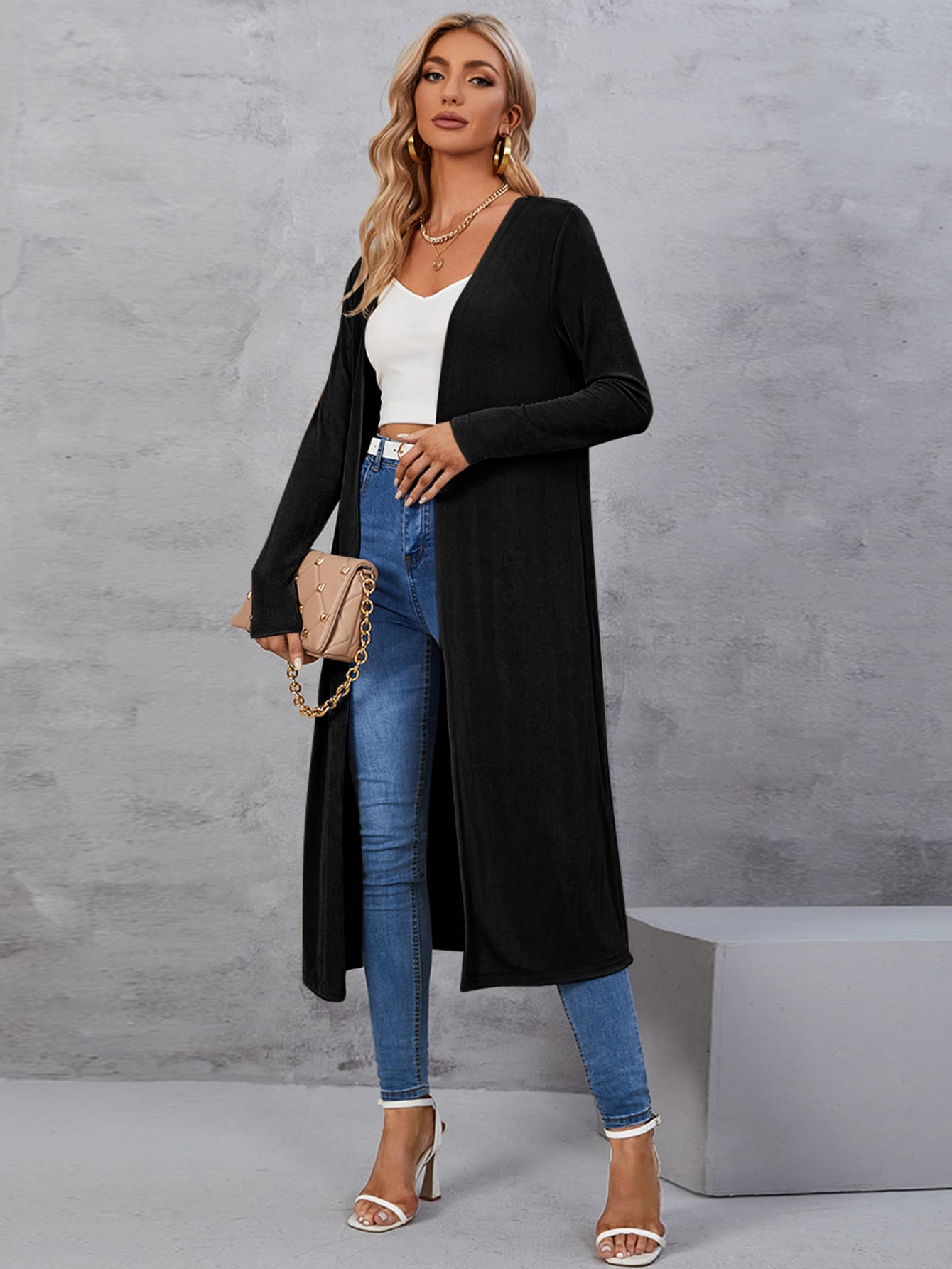 Open Front Longline Coat Workwear