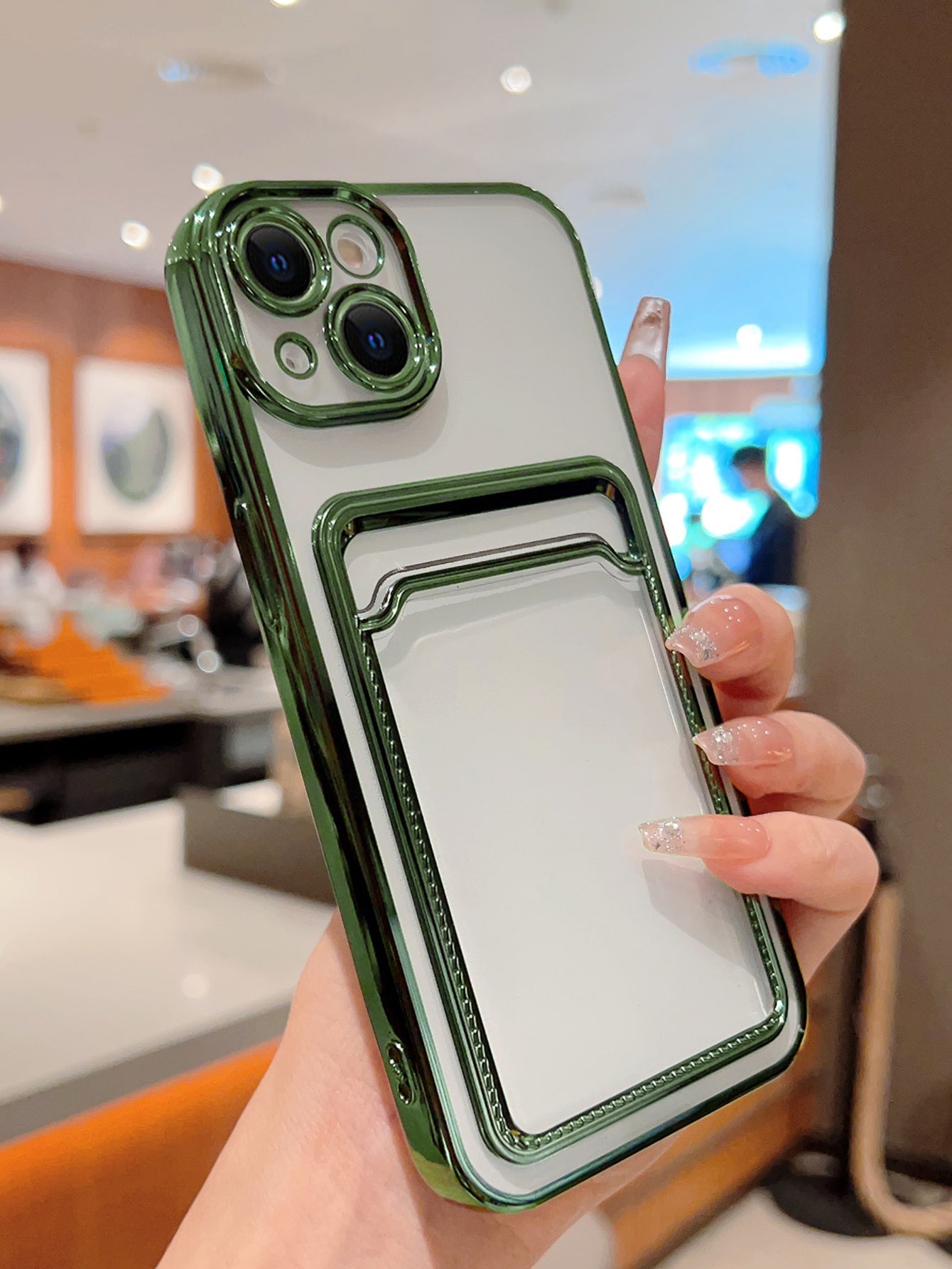 Card Slot Plating Phone Case Compatible With iPhone15/15Plus/15Pro/15Promax