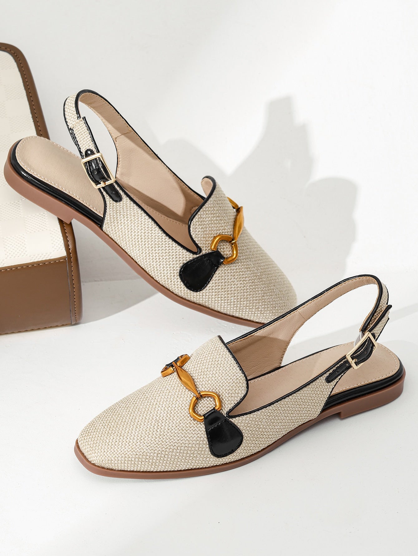 New Arrival Pointed Toe Color Block Women's Flat Shoes