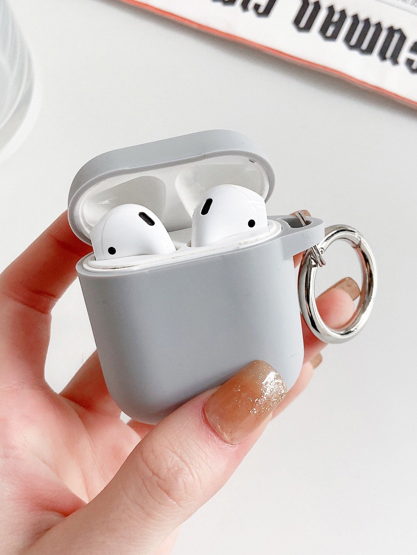 Pink Plain Silicone Case Compatible With Airpods For AirPods1/2 AirPods Pro