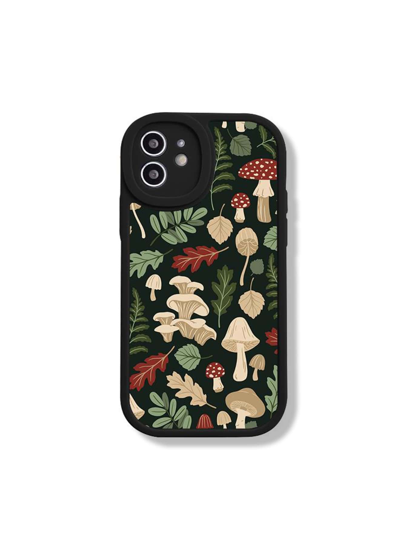 Flower Print Clear Phone Case With Card Slot