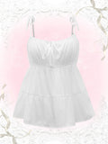 Ruched Bust Ruffle Hem Cami Top