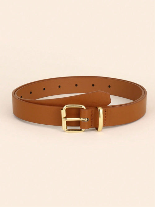 1pc Kids Metal Buckle Solid Casual Belt, For Daily Life