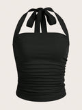 Plus Size Solid Color Short Tank Top