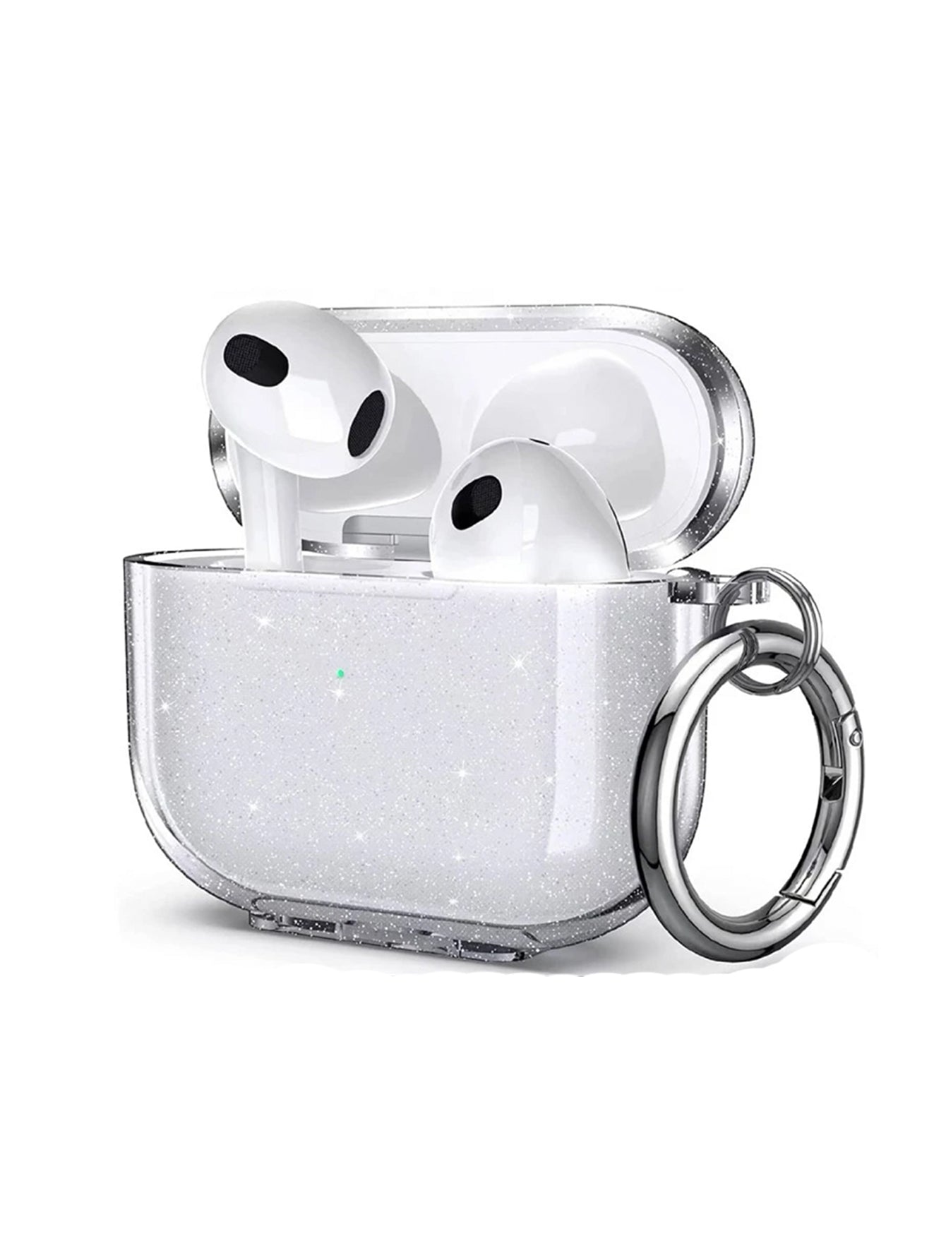 Pink Solid Color Simple Powder Compact Hanging Tpu Earphone Protective Case Compatible With Apple For AirPods1/2 AirPods Pro