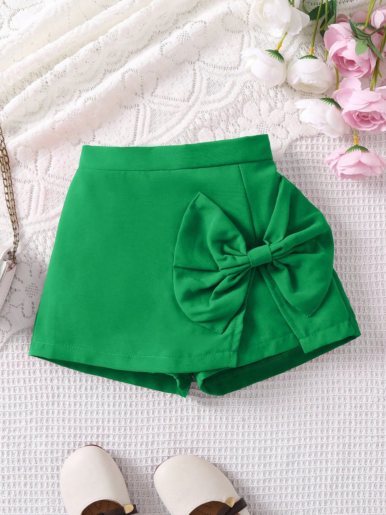 Young Girl Casual And Elegant Shorts For Commuting With 3D Bow-Knots