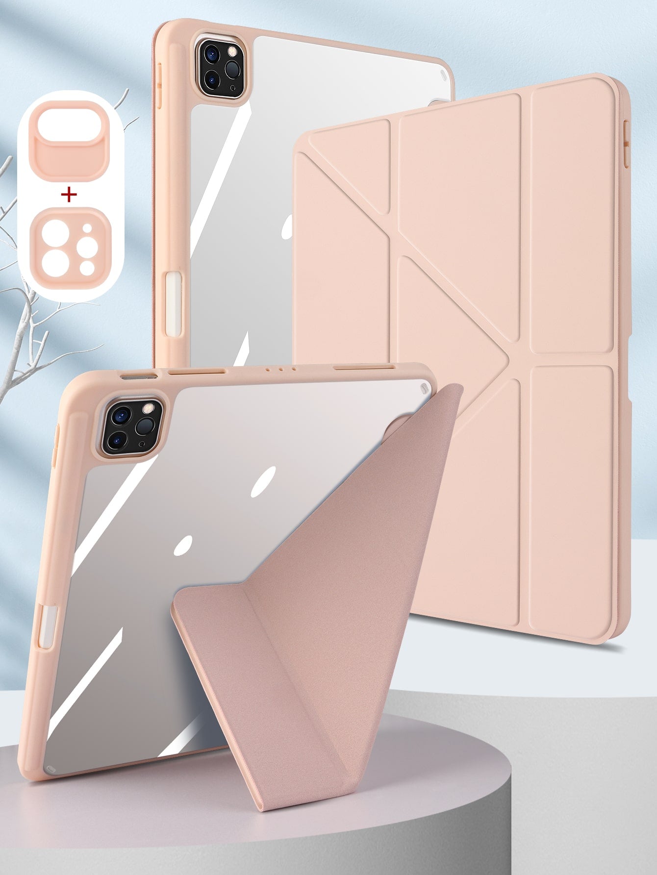 Acrylic Y Stand With Pen Slot Tablet Protective Case, Compatible With IPad Mini 6/9.7/10.2/10.5/Air 4/Air 5/10th/10.9/Pro 11-Inch/Air 11 (M2)/Air 13 (M2)/Pro 11 (M4)/Pro 13 (M4) 2024 12.9-Inch
