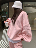 Solid Drop Shoulder Oversized Pullover