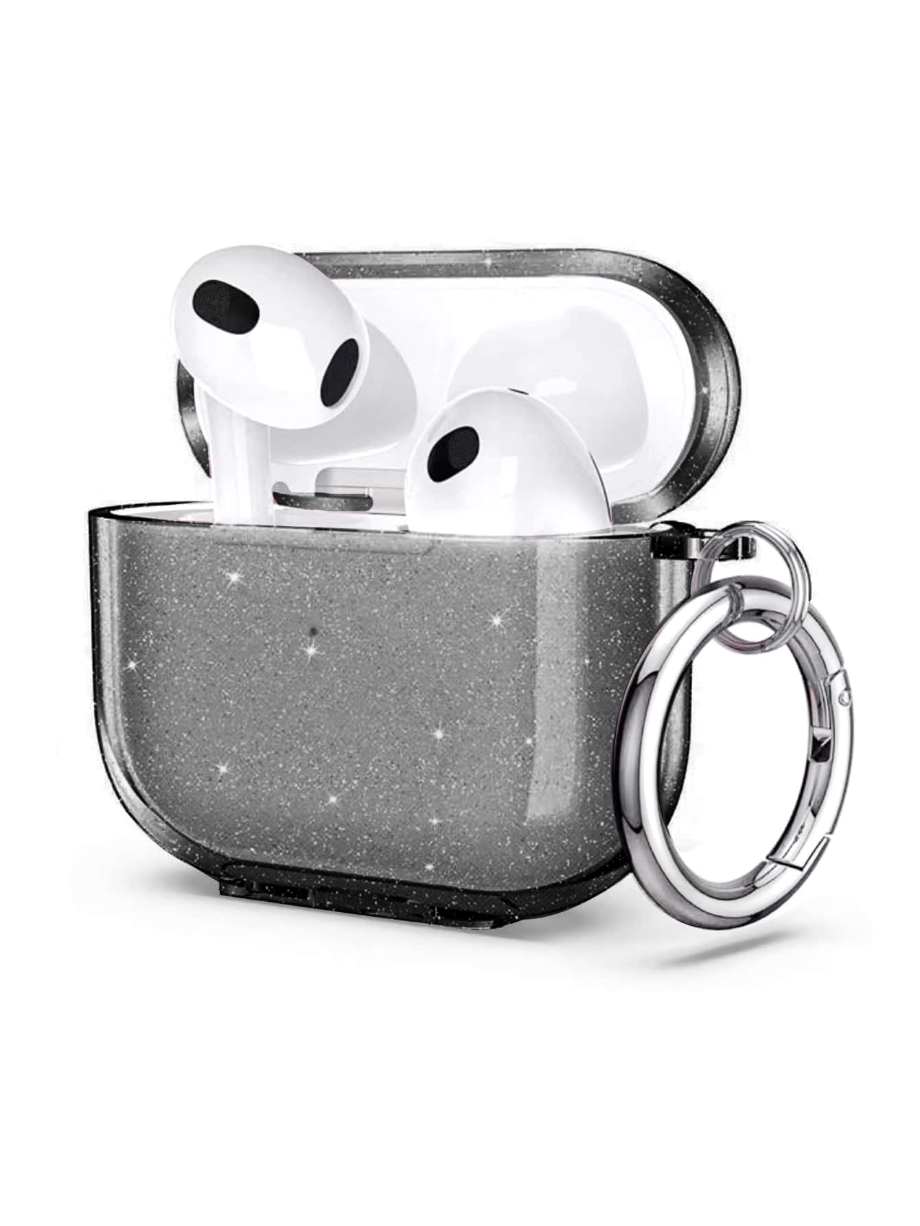 Pink Solid Color Simple Powder Compact Hanging Tpu Earphone Protective Case Compatible With Apple For AirPods1/2 AirPods Pro