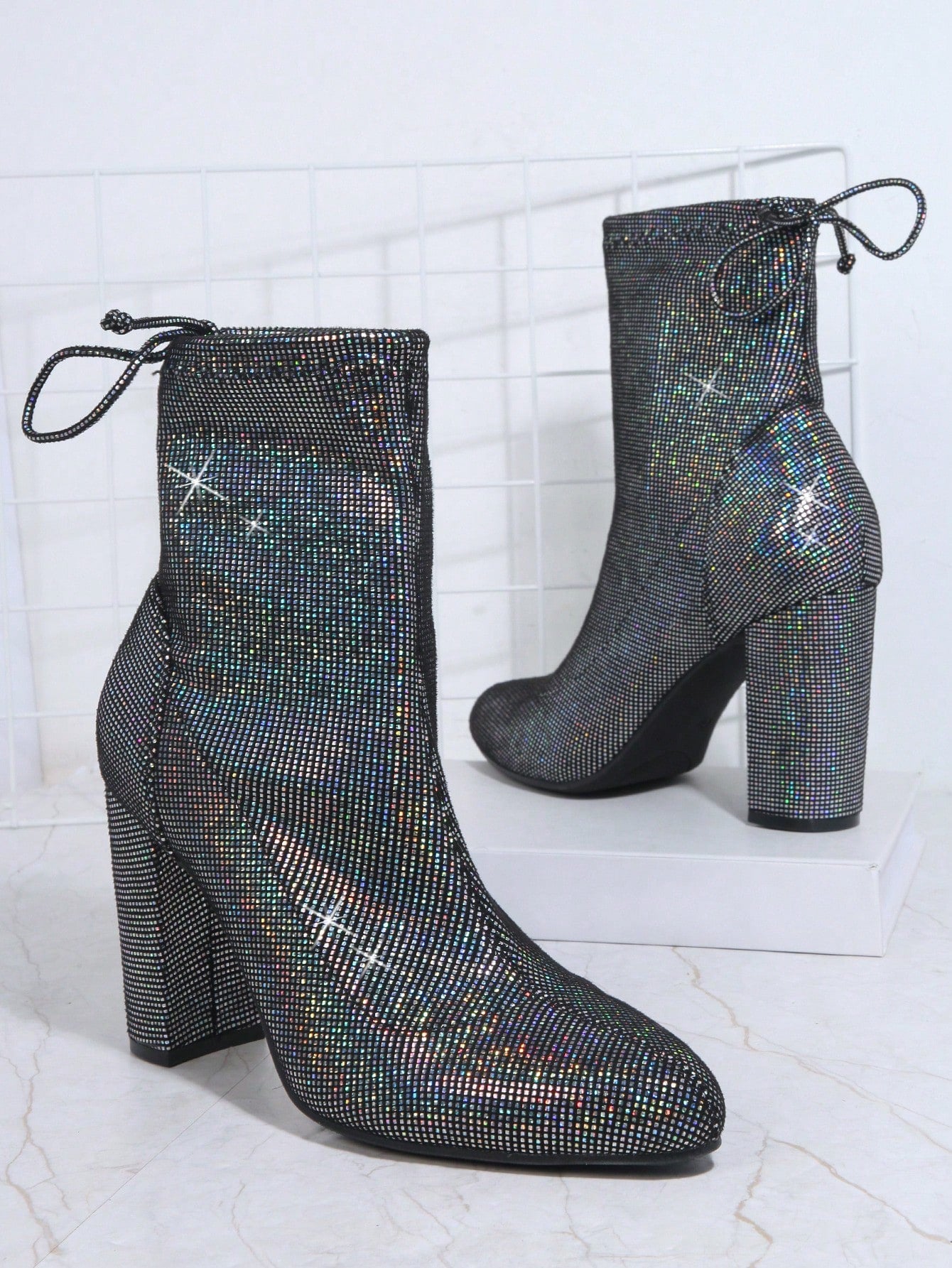 Point Toe Block Heel Ankle Boots