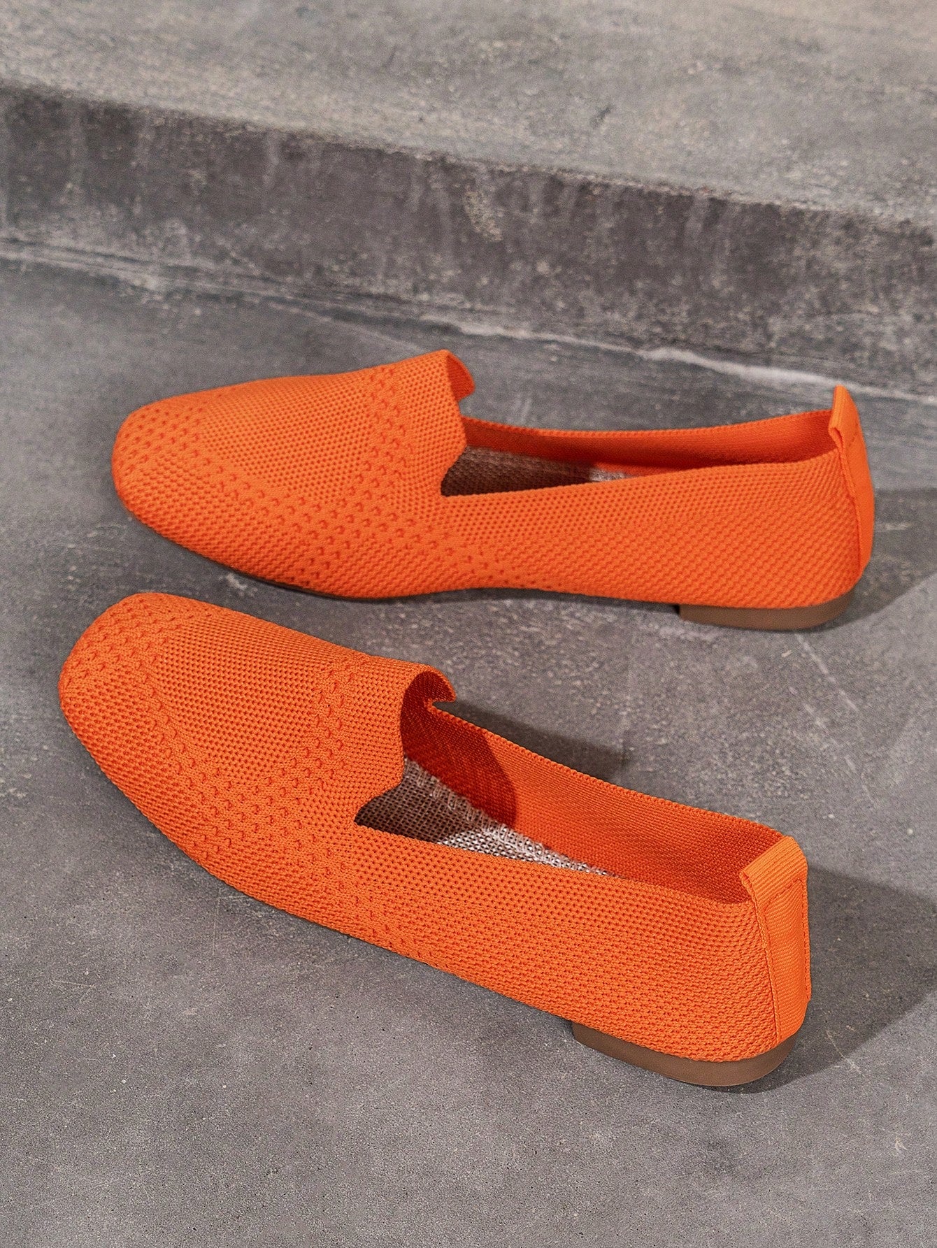 Women's Flat Shoes, Knitted Shoes, Fashion Slip-On Loafers