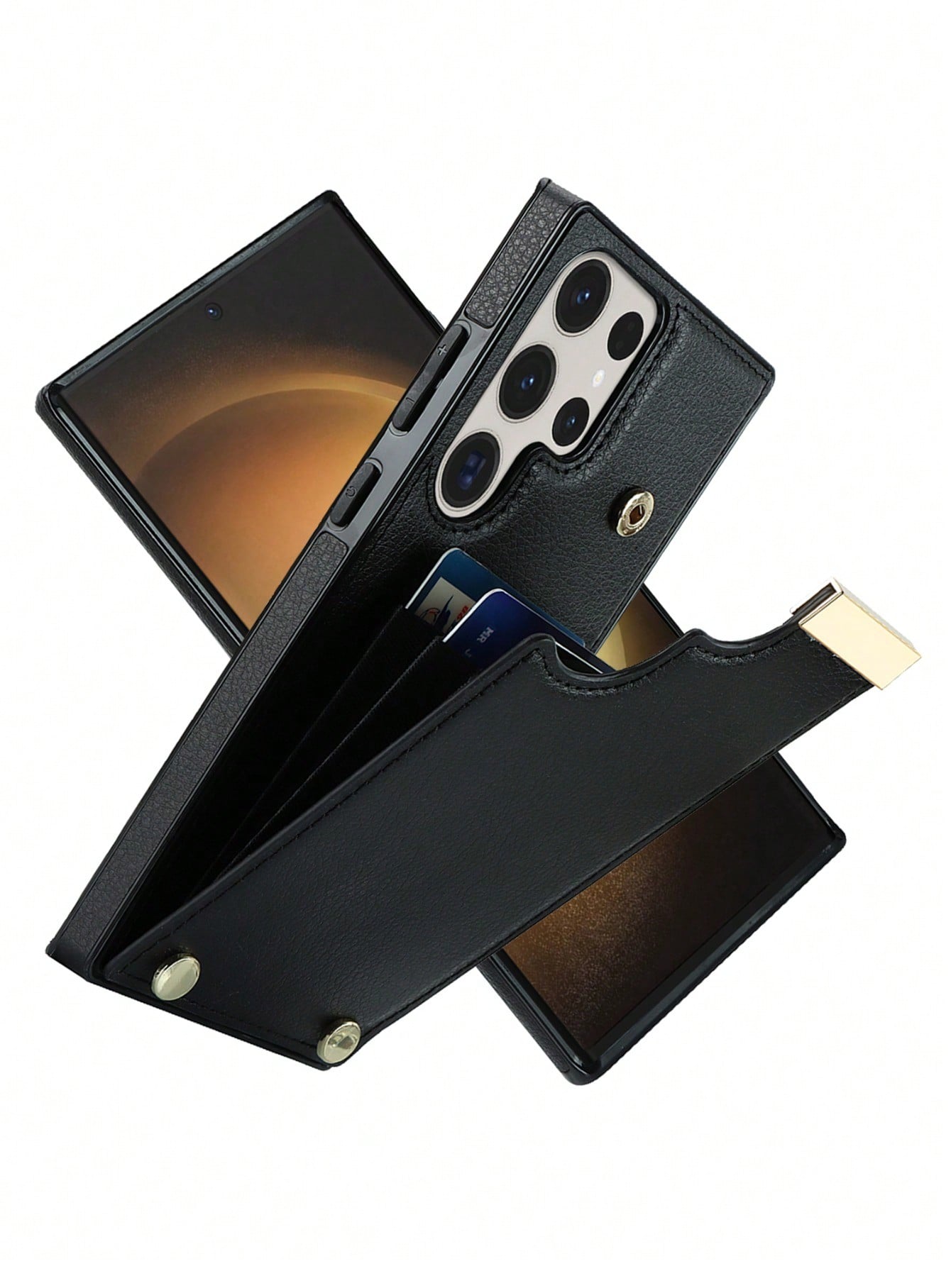Compatible With Samsung Galaxy S20 S21 FE S22 Plus S23 Ultra Luxury Leather Phone Case with Card Slot Stand Covers