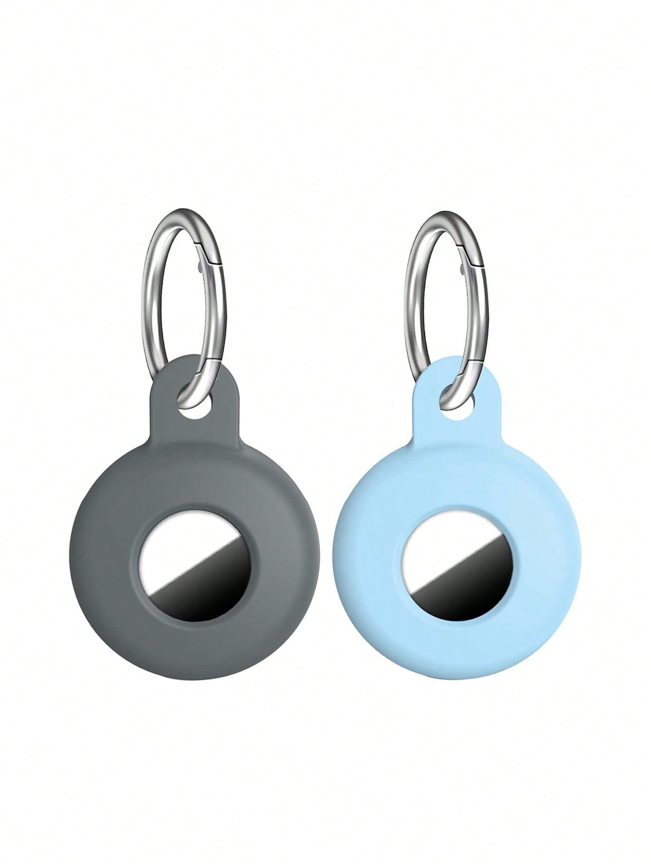 2pcs Silicone Solid Color Protective Case Cover Holder For AirTag