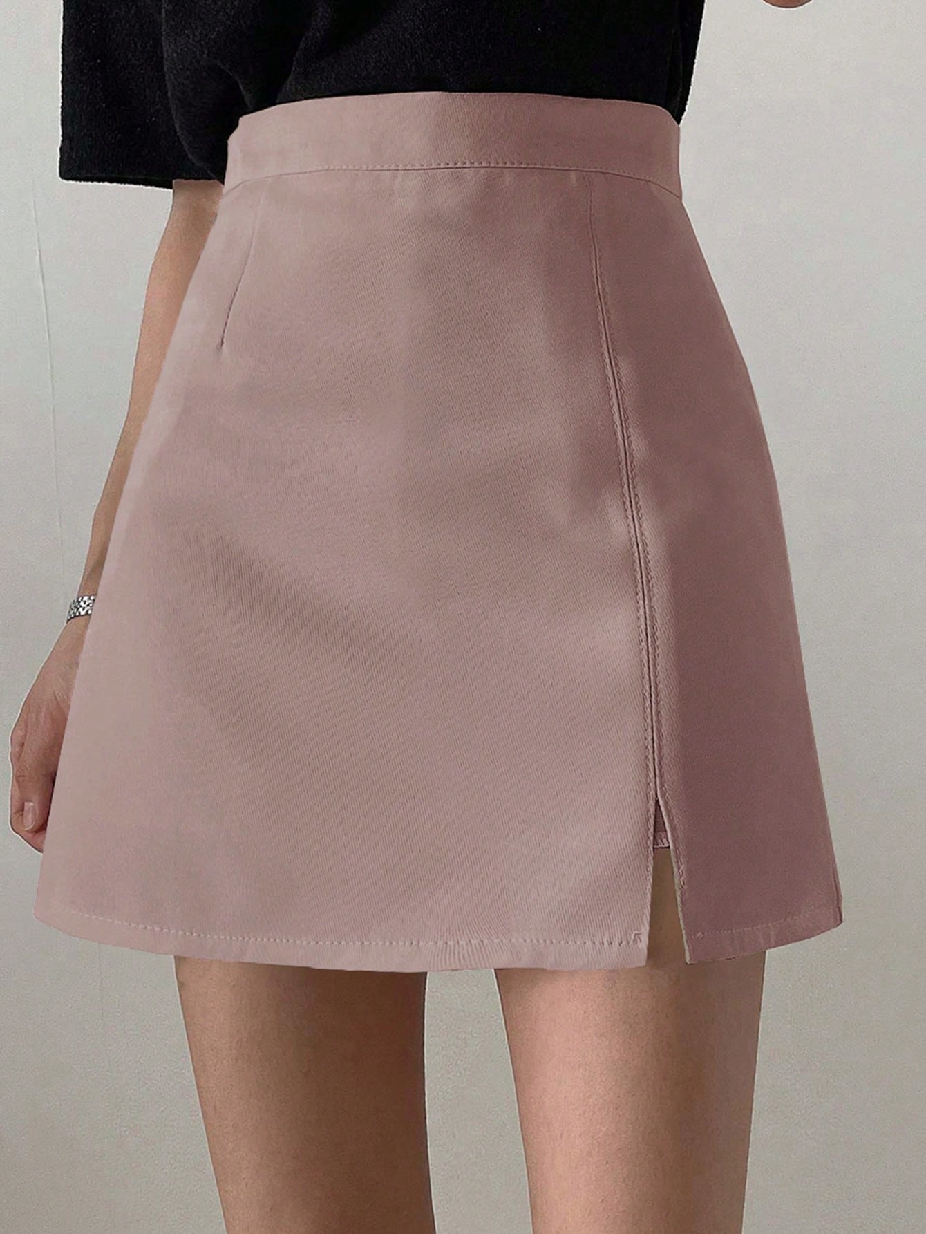 High Waist Split Hem Skirt