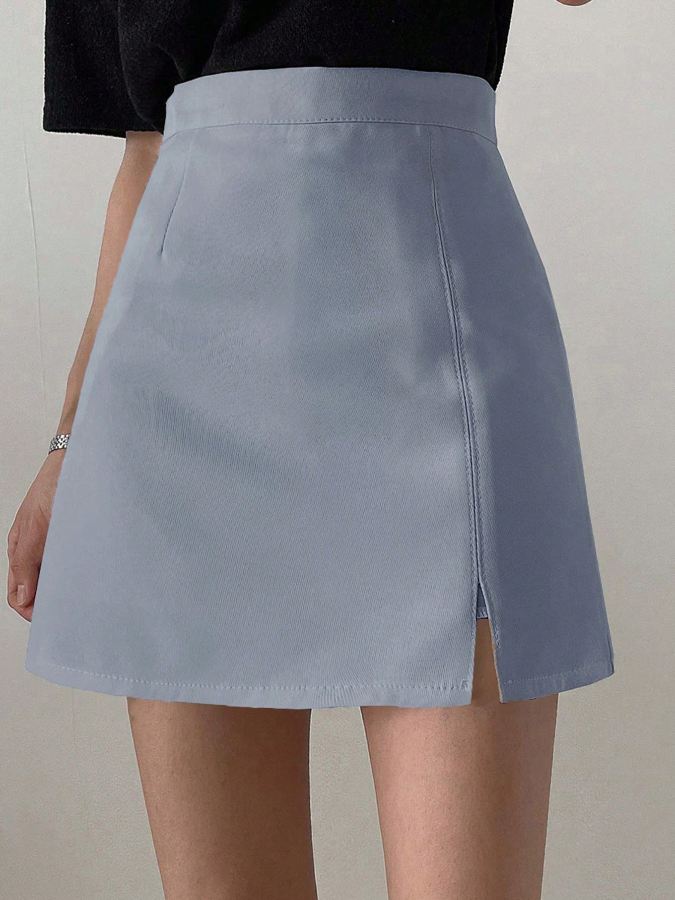 High Waist Split Hem Skirt