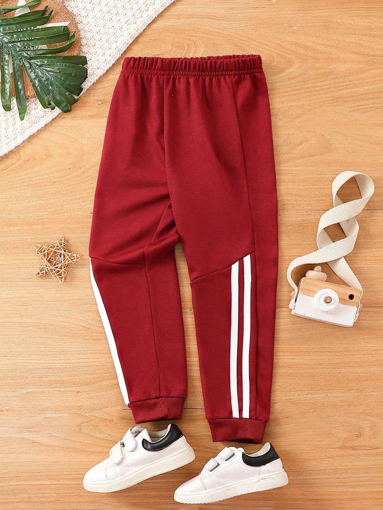Boys' Casual Sportswear With Color-Block Decorative Woven Belt, 2 Pcs Spring/Summer/Autumn/Winter Outfits, Suitable For Outdoor Activities And Various Occasions, Simple And Versatile Design, Comfortable To Wear