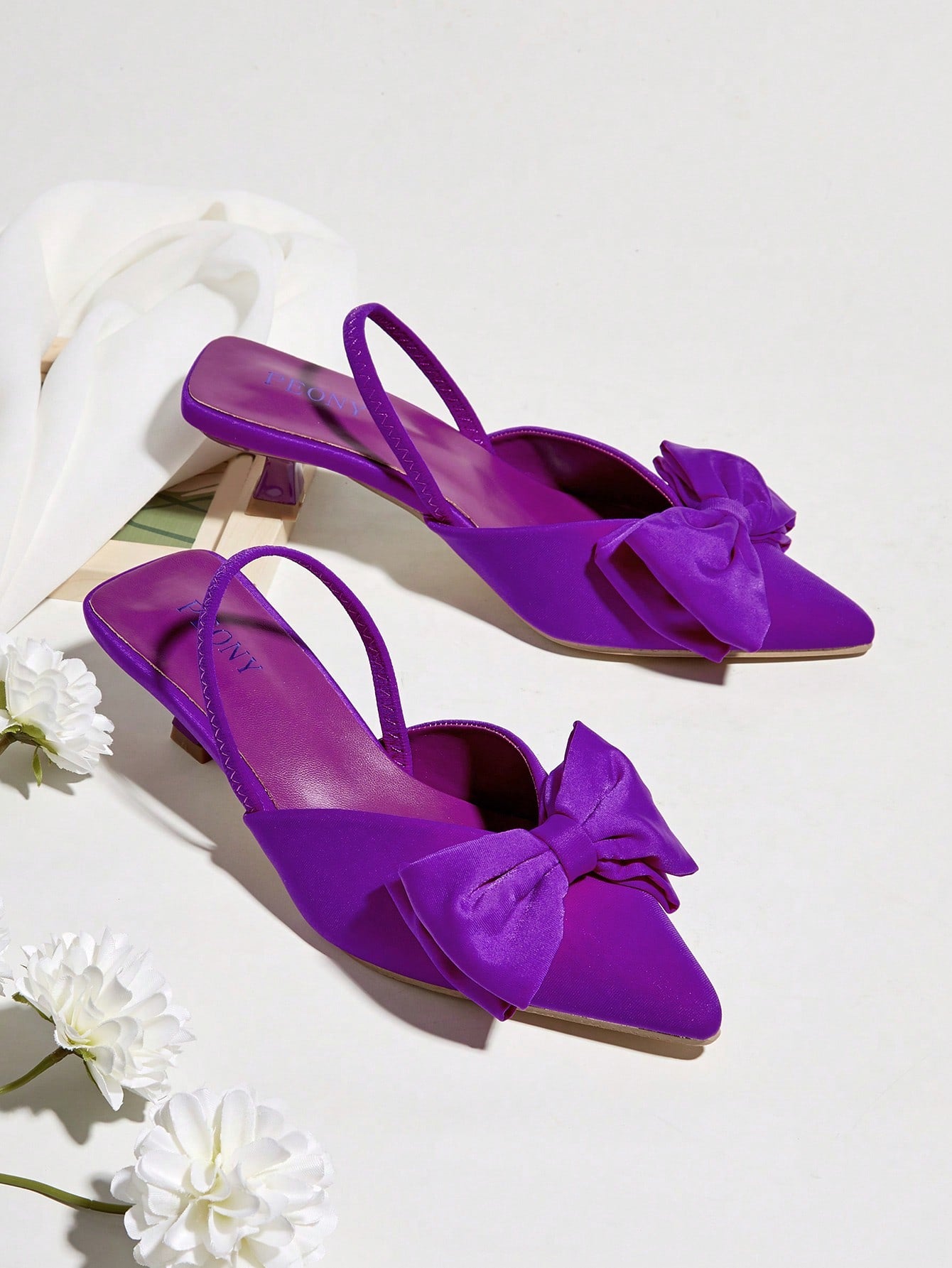 Comfortable Spring Summer New Design Pointed Toe High Heels With Bowknot Decoration