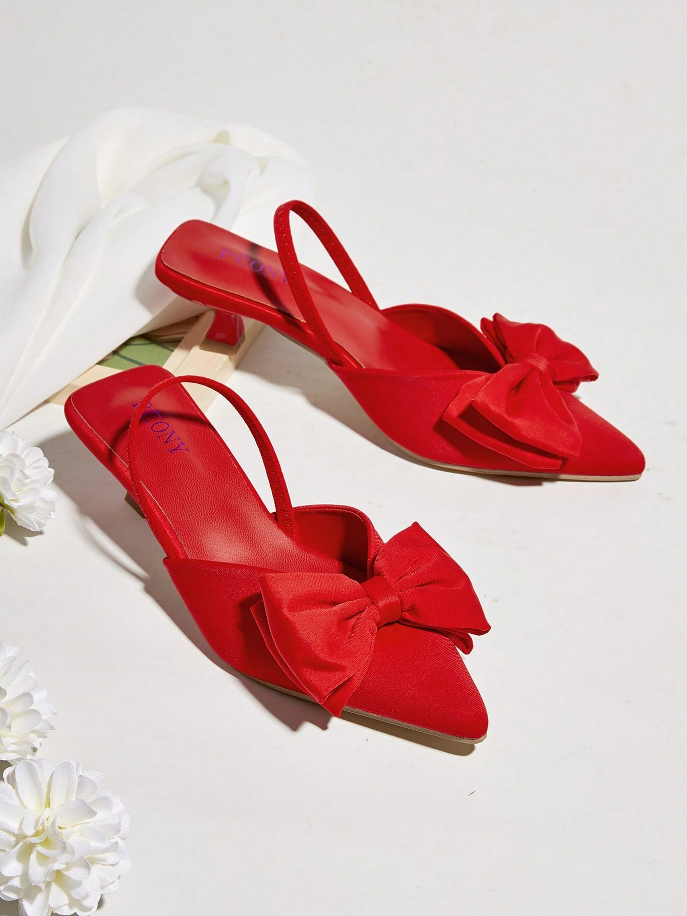 Comfortable Spring/summer New Style High Heels With Pointy Toe & Bowknot Detail