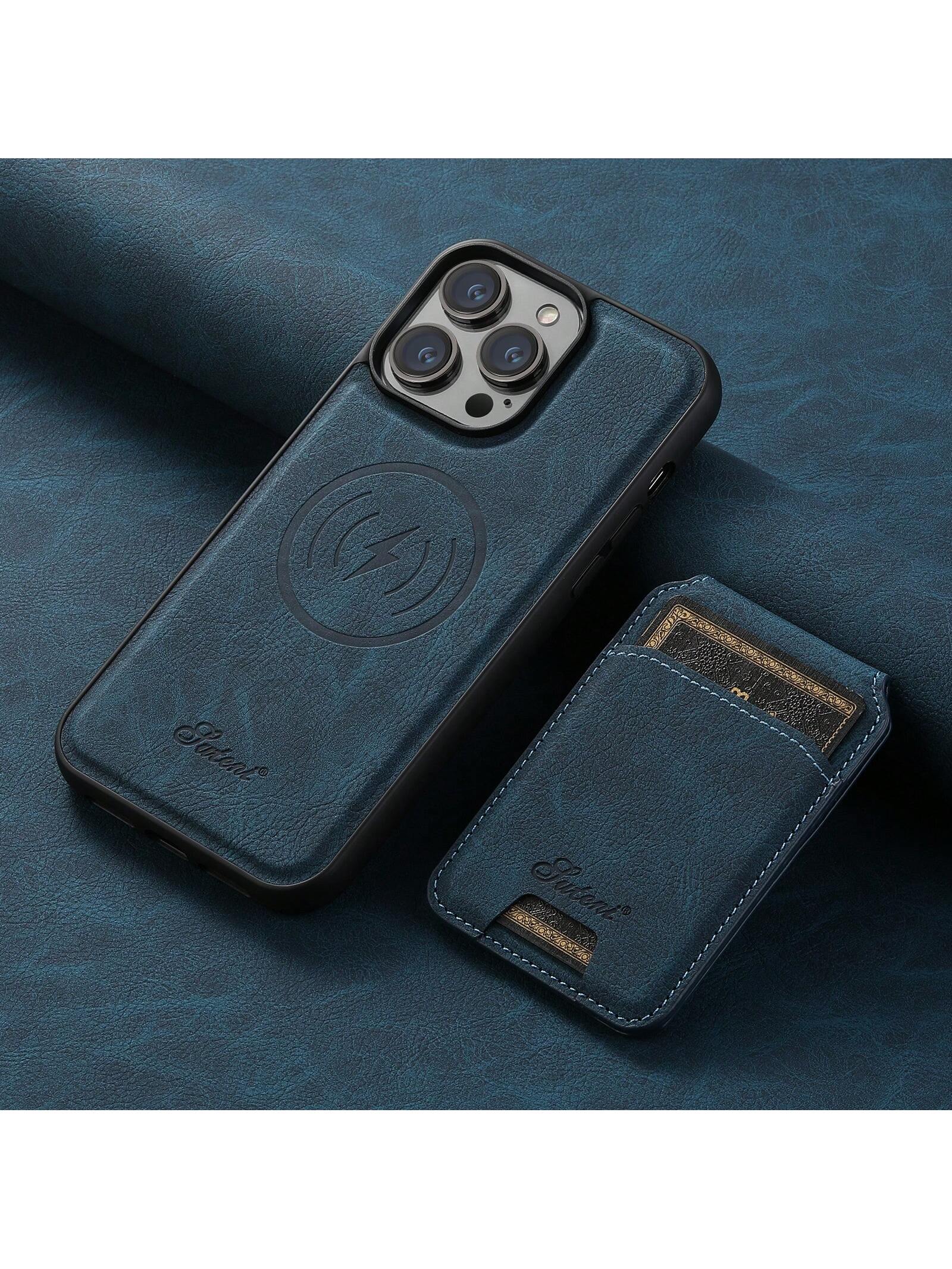 Black Pu Leather Detachable 2-In-1 Phone Case With Card Slot And Compatible With Magsafe Wireless Charging, Compatible With IPhone 15 Pro Max 14 Plus13 12 / Pixel 8 Pro 7 6 / Samsung Galaxy S24 Ultra 23 22 Note 20