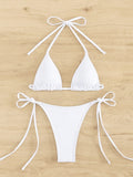 Women's Swimsuit Two-piece Sexy Halterneck Lace-up Three-point Swimsuit