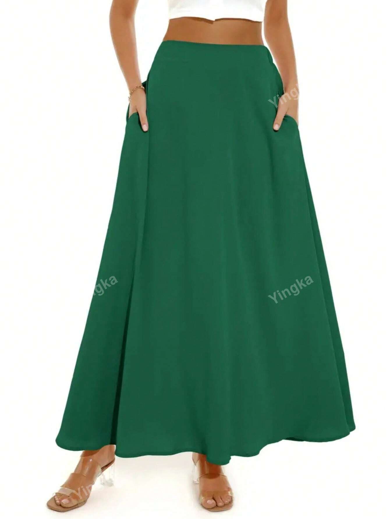 Women's Simple Solid Color Everyday Pleated Skirt