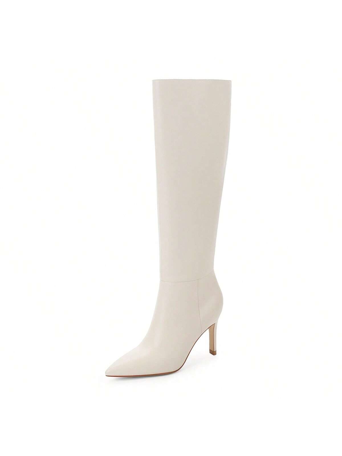 Easyfox Knee High Boots Women Pointed Toe Tall Boots 3 In Stiletto High Heel Long Boots Side Zipper Dress Knee High Boots