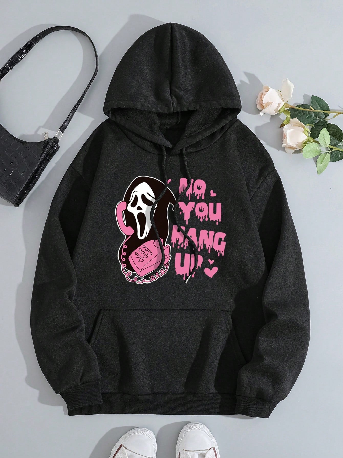 Cartoon And Text Printed Crewneck Sweatshirt