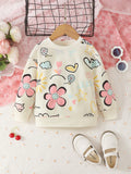 Young Girl 1pc Fashionable Casual Sporty Round Neck T-Shirt With Car Pattern And Striped Print, Summer