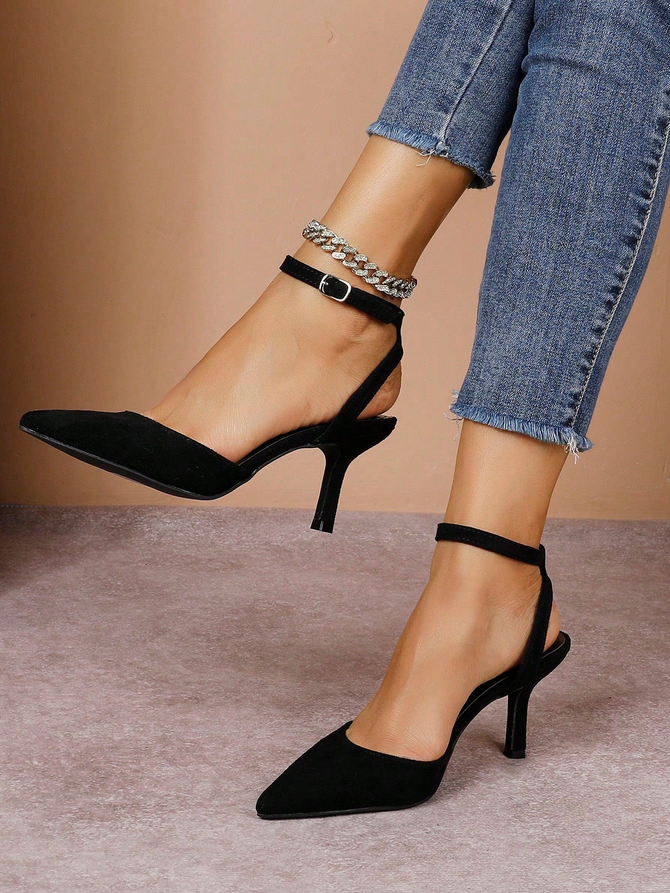 Pointed Toe High Heel Slip-On Ladies Sandals