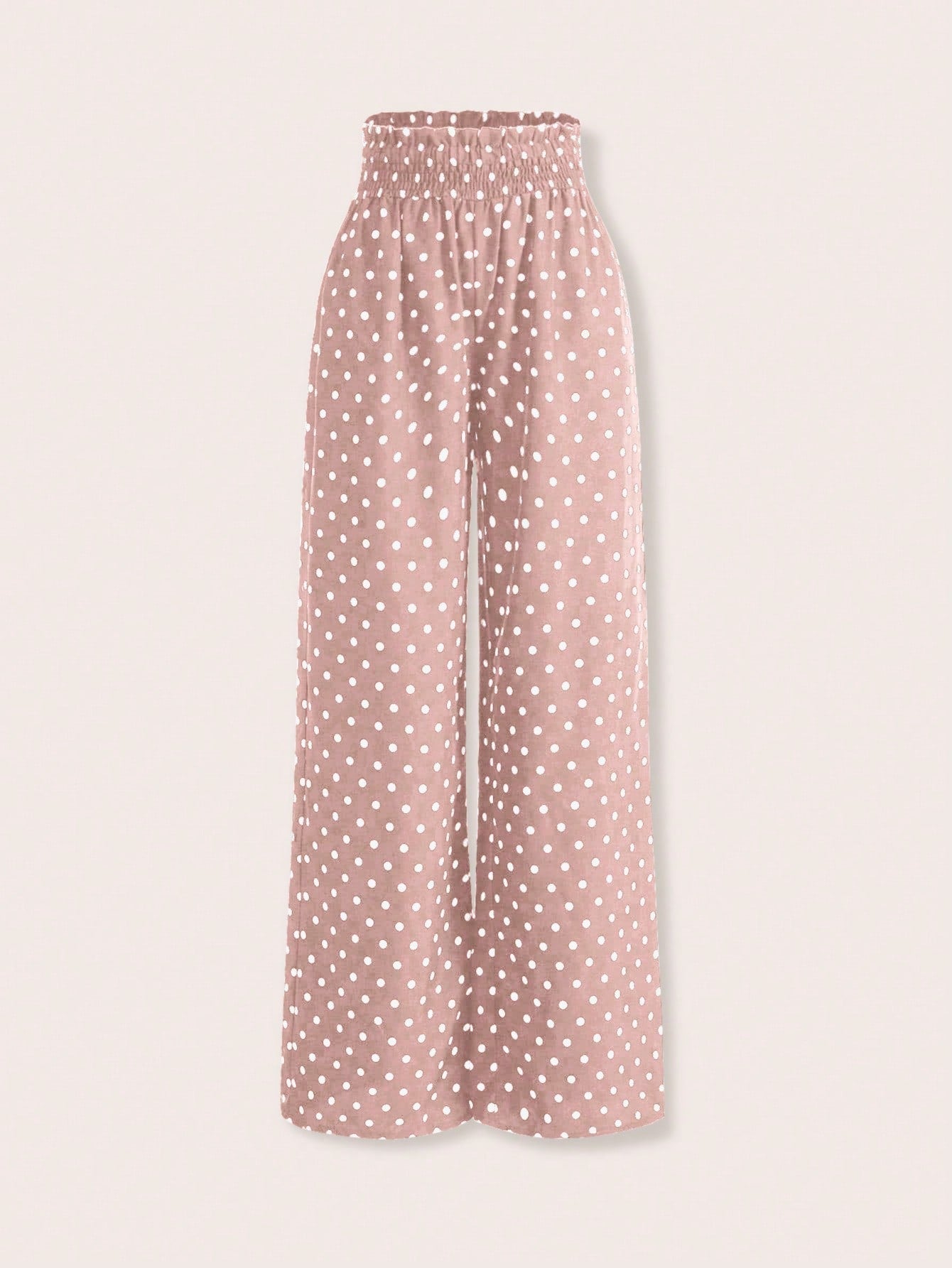 Elastic Waist Polka Dot Pants