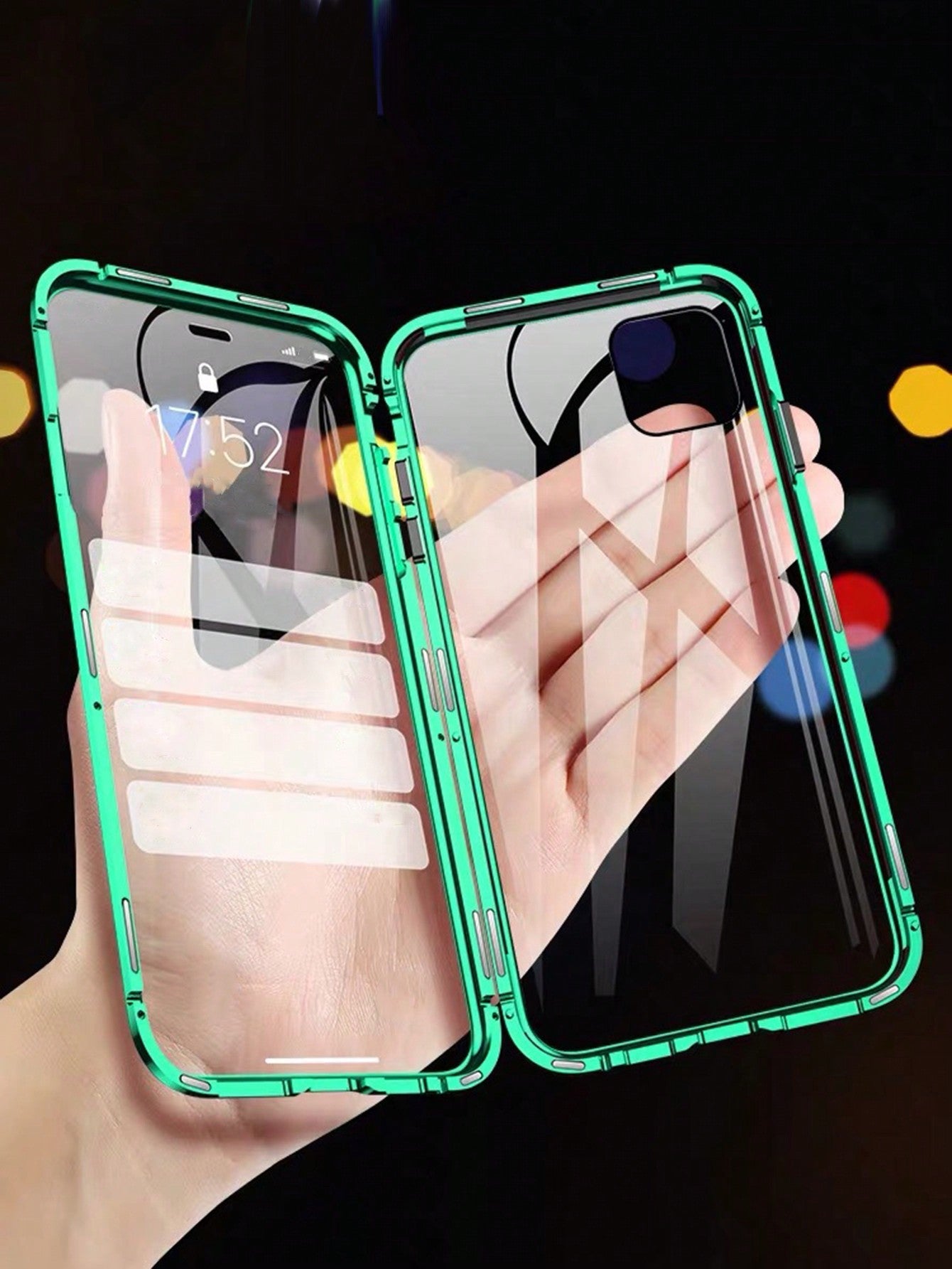 Double-Sided Magnetic Glass Flip Phone Case With Metal Frame, Anti-Drop Shell Compatible With Iphone 15 14 13 12 11 Xs Xr X 7 8plus Pro Max