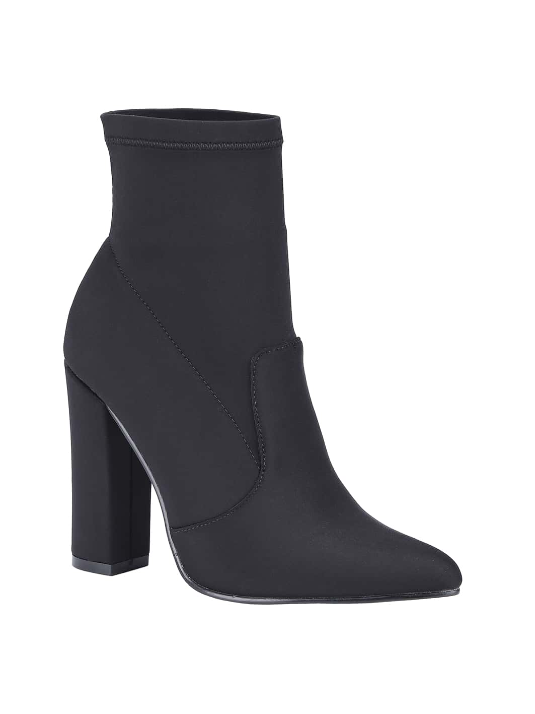 BELOVELY【Eloise-3】Women's High Heel Slip On Ankle Party Dancing Boots,Pointed Toe Booties, Stretchable Fabric