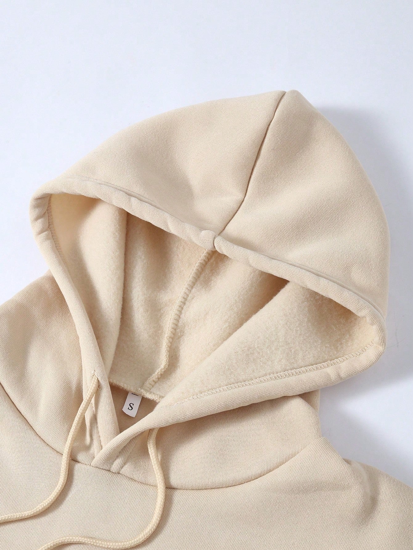 Long Hoodie With Kangaroo Pocket, Letter &amp; Pattern Print And Warm Lining