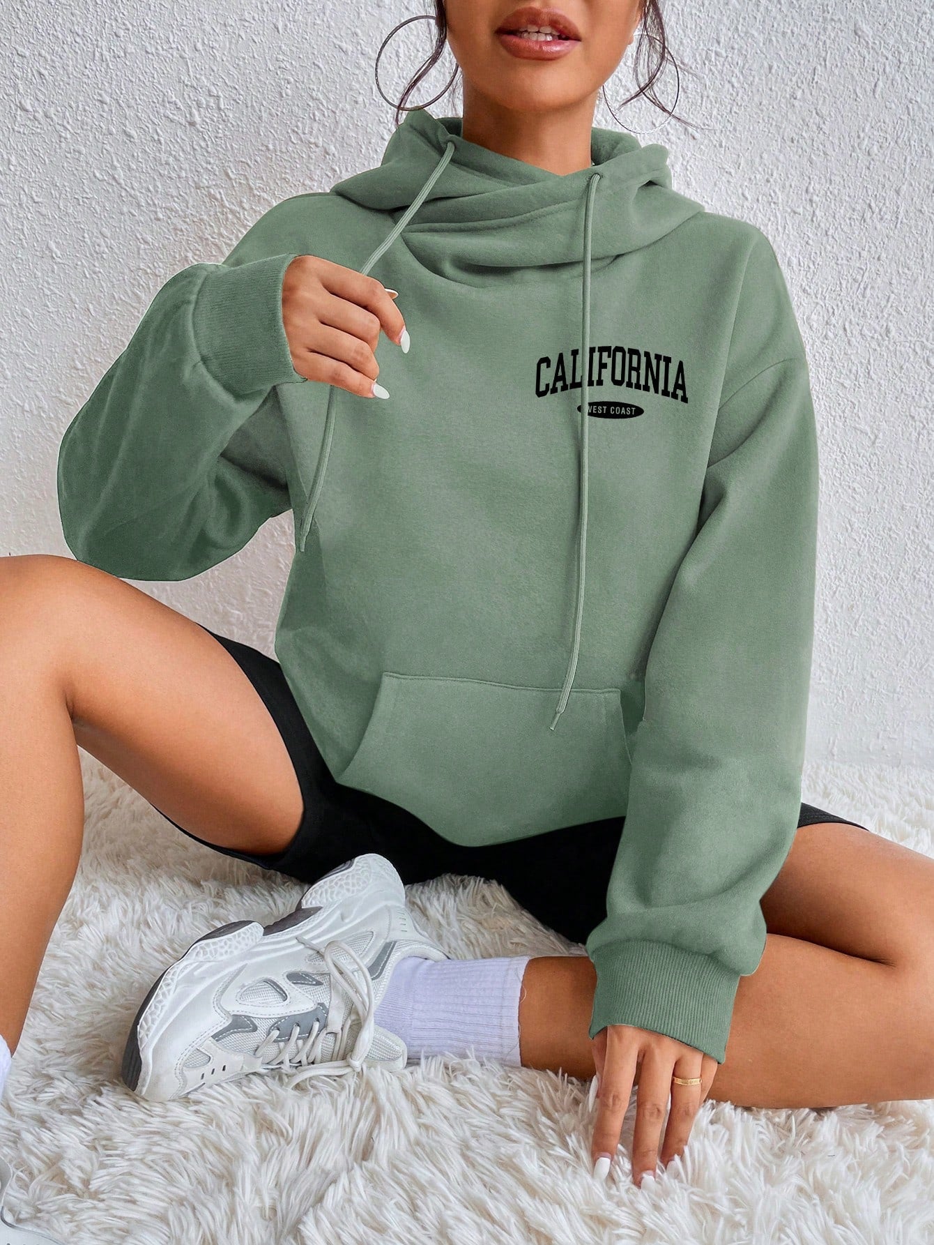 Colorblock Kangaroo Pocket Drawstring Hoodie